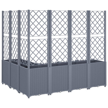 Plantenbak Met Latwerk 160X120X140 Cm Polypropeen Grijs