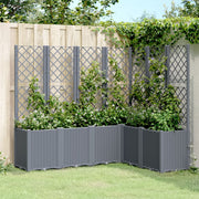 Planter with trellis 160x120x140 cm polypropylene blue-grey