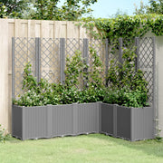 Plant pot with trellis 160x120x140 cm polypropylene light gray