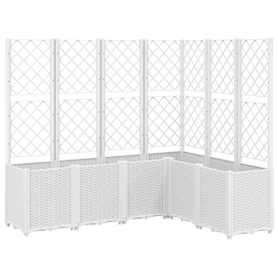 Plantenbak Met Latwerk 160X120X140 Cm Polypropeen Wit