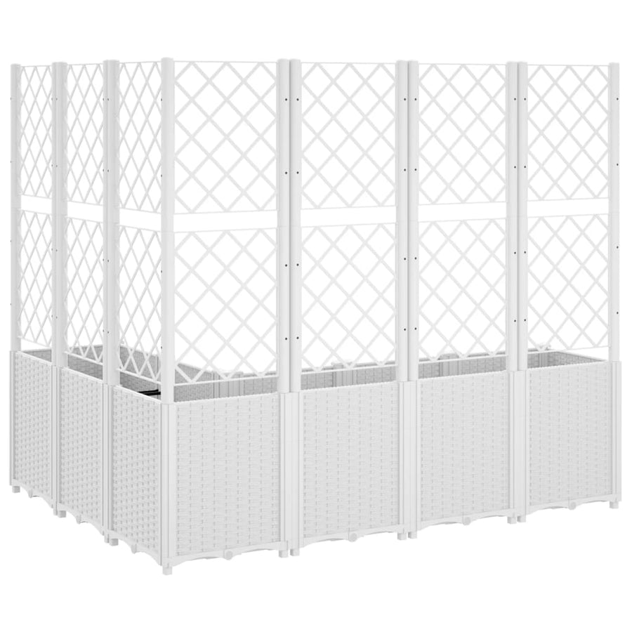 Plantenbak Met Latwerk 160X120X140 Cm Polypropeen Wit