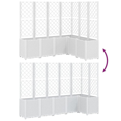 Plantenbak Met Latwerk 160X120X140 Cm Polypropeen Wit