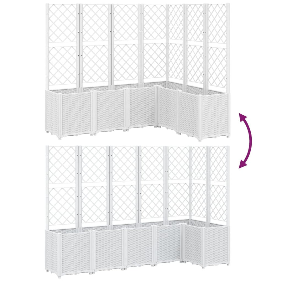 Plantenbak Met Latwerk 160X120X140 Cm Polypropeen Wit