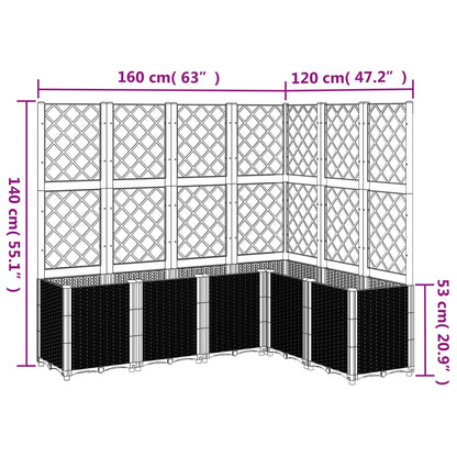 Plantenbak Met Latwerk 160X120X140 Cm Polypropeen Wit