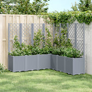 Plantenbak met latwerk 160x160x140 cm blauwgrijs