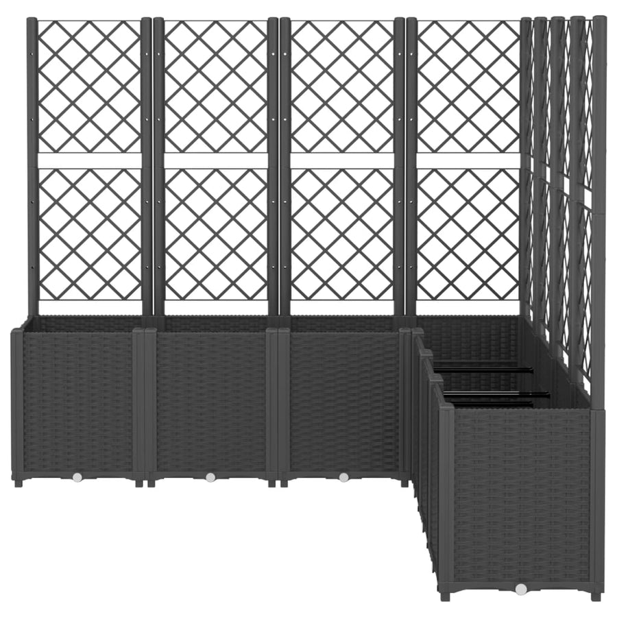 Plantenbak Met Latwerk 160X160X140 Cm Polypropeen Zwart