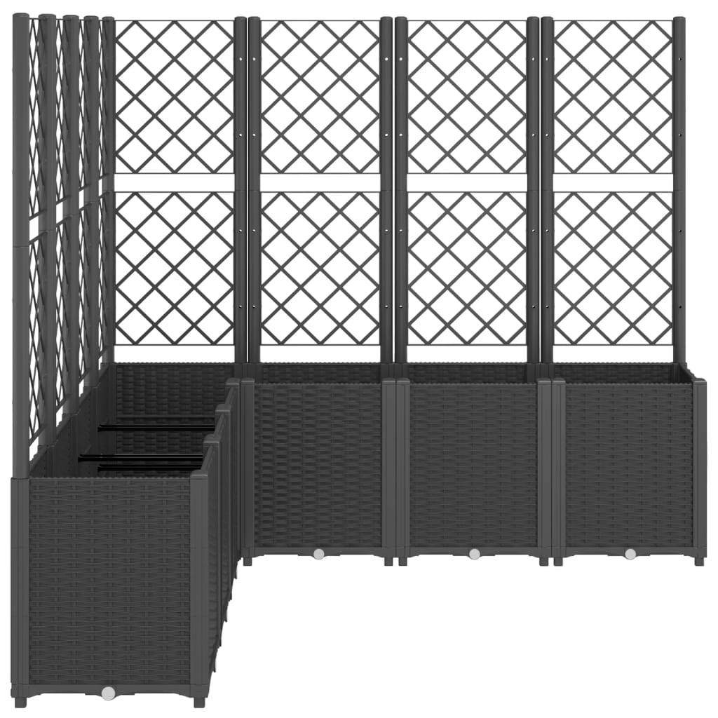 Plantenbak Met Latwerk 160X160X140 Cm Polypropeen Zwart