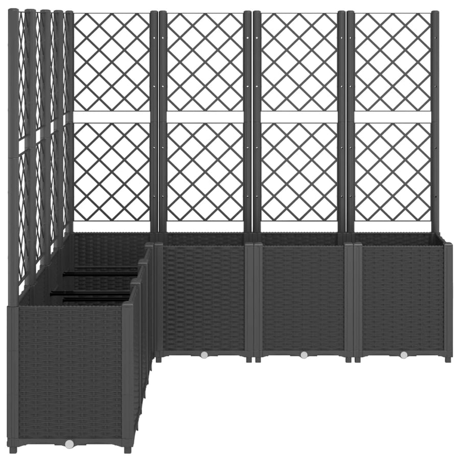 Plantenbak Met Latwerk 160X160X140 Cm Polypropeen Zwart