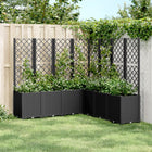Plantenbak met latwerk 160x160x140 cm zwart polypropeen