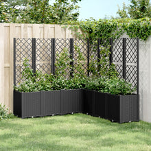 Plantenbak Met Latwerk 160X160X140 Cm Polypropeen Zwart