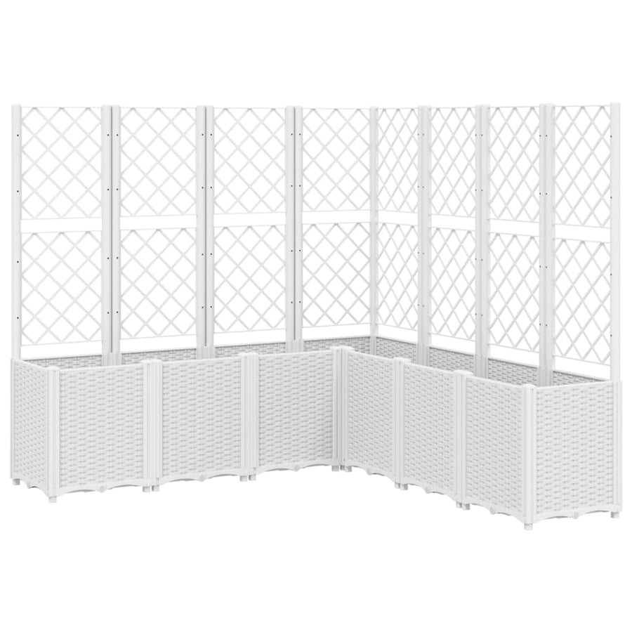 Plantenbak Met Latwerk 160X160X140 Cm Polypropeen Wit Groen
