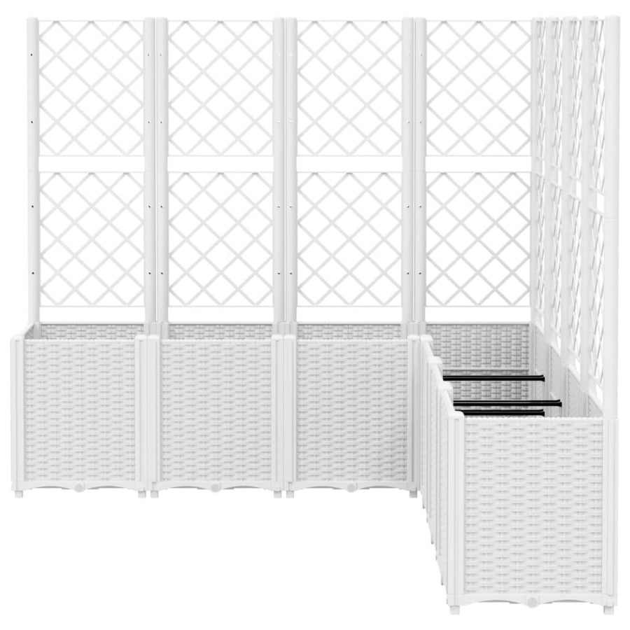 Plantenbak Met Latwerk 160X160X140 Cm Polypropeen Wit Groen