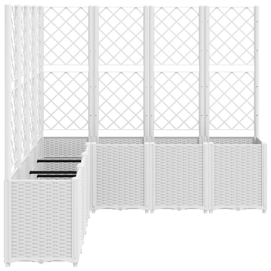 Plantenbak Met Latwerk 160X160X140 Cm Polypropeen Wit Groen