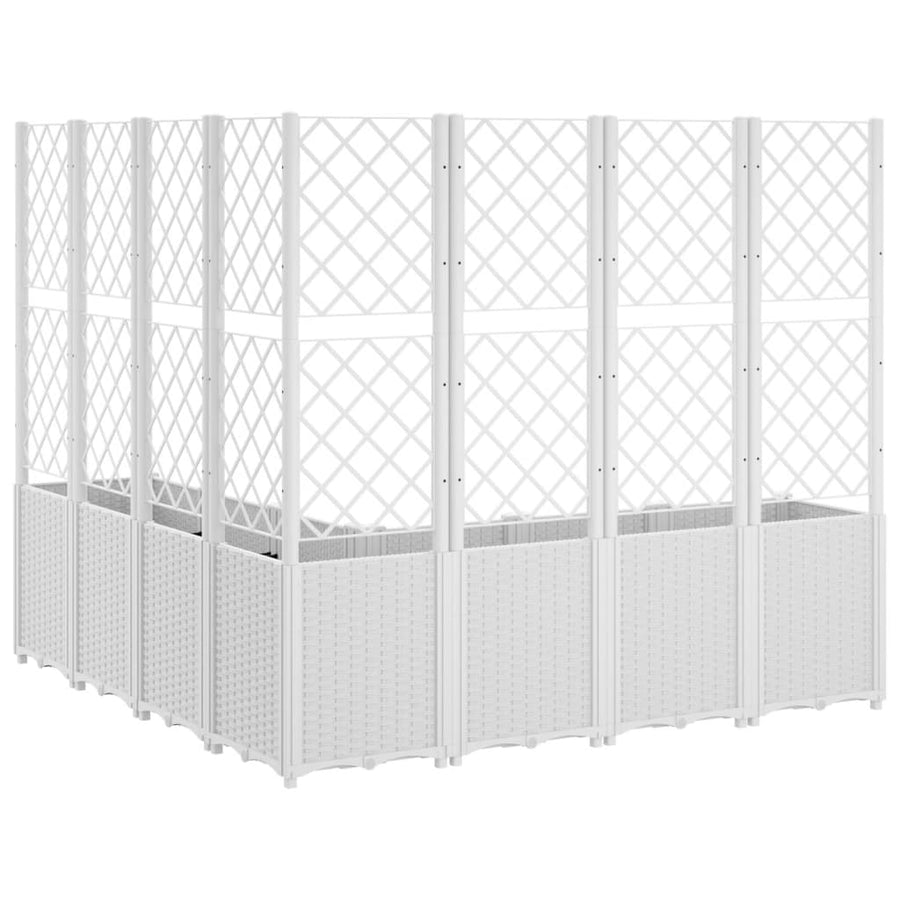 Plantenbak Met Latwerk 160X160X140 Cm Polypropeen Wit Groen