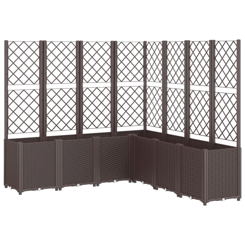 Plantenbak Met Latwerk 160X160X140 Cm Polypropeen Bruin Blauw