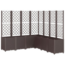 Plantenbak Met Latwerk 160X160X140 Cm Polypropeen Bruin Blauw