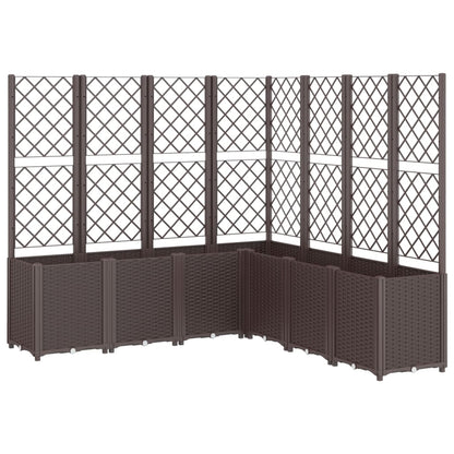 Plantenbak Met Latwerk 160X160X140 Cm Polypropeen Bruin Blauw