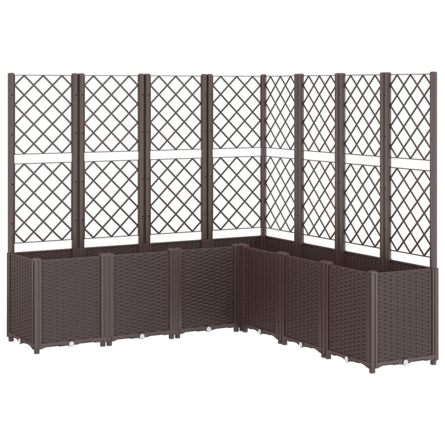 Plantenbak Met Latwerk 160X160X140 Cm Polypropeen Bruin Blauw