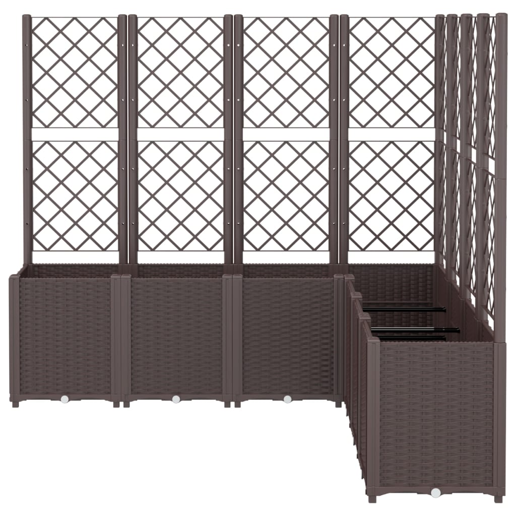 Plantenbak Met Latwerk 160X160X140 Cm Polypropeen Bruin Blauw