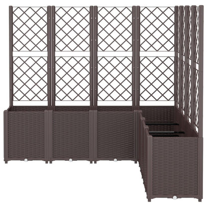 Plantenbak Met Latwerk 160X160X140 Cm Polypropeen Bruin Blauw