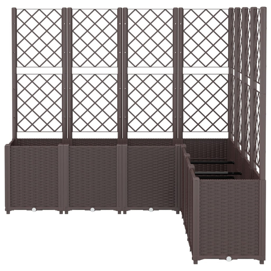 Plantenbak Met Latwerk 160X160X140 Cm Polypropeen Bruin Blauw