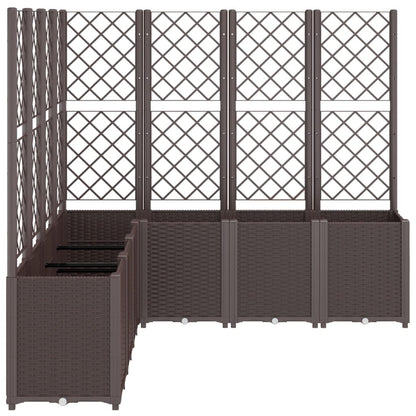 Plantenbak Met Latwerk 160X160X140 Cm Polypropeen Bruin Blauw