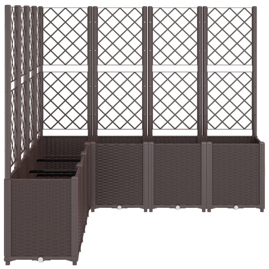 Plantenbak Met Latwerk 160X160X140 Cm Polypropeen Bruin Blauw