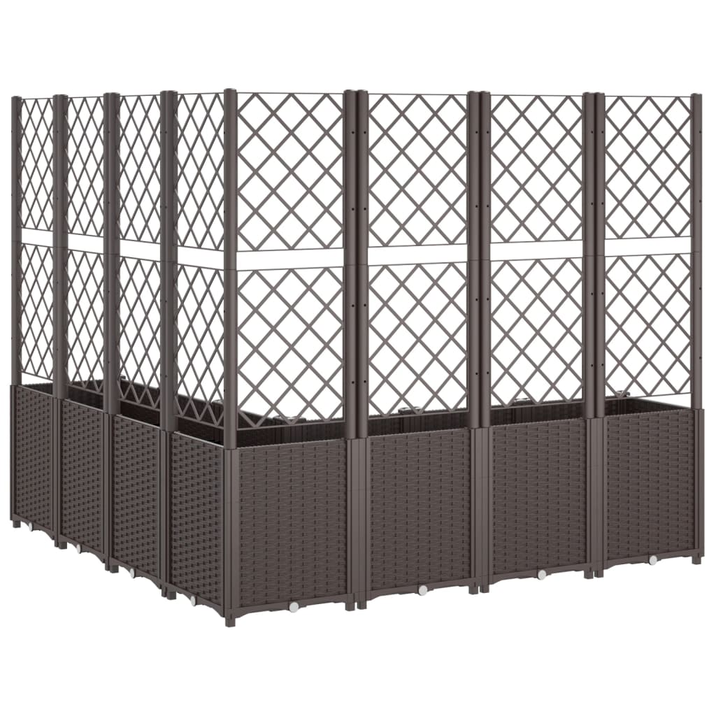 Plantenbak Met Latwerk 160X160X140 Cm Polypropeen Bruin Blauw