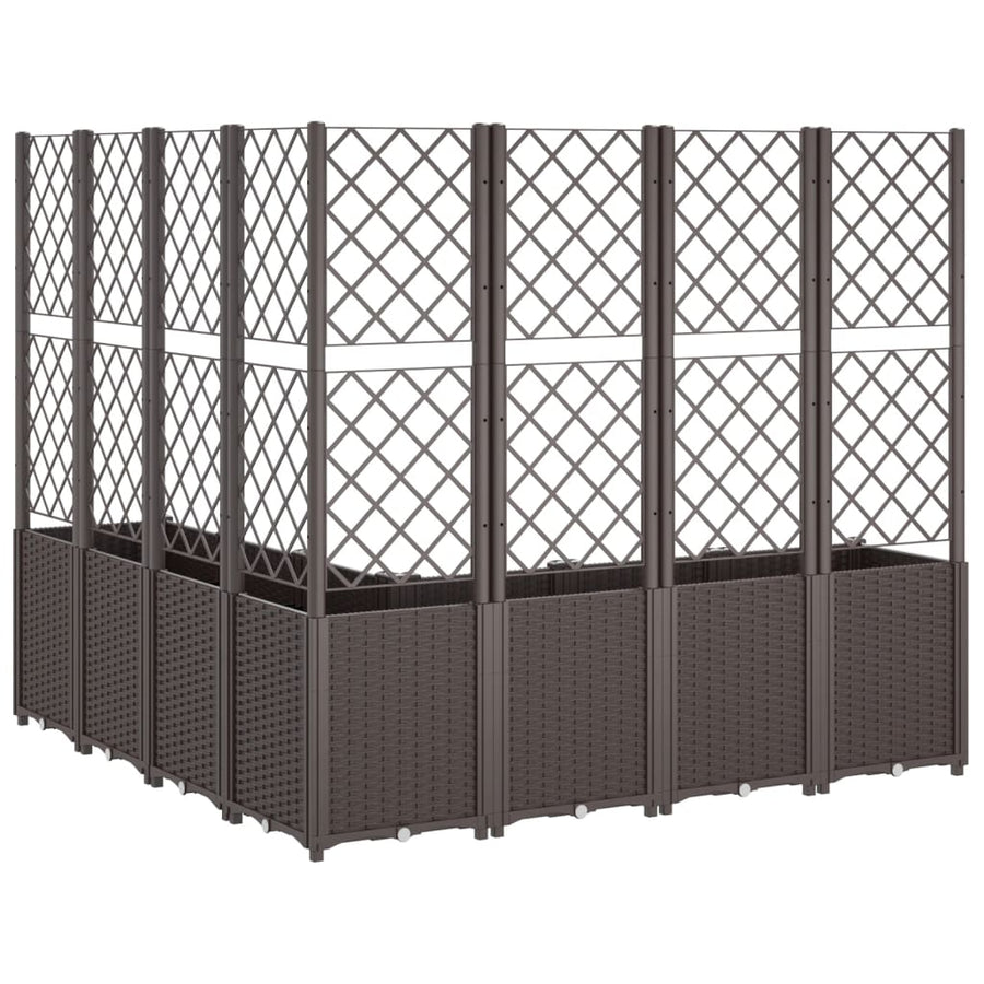 Plantenbak Met Latwerk 160X160X140 Cm Polypropeen Bruin Blauw
