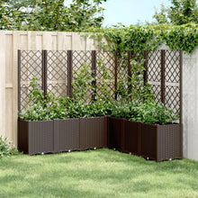 Plantenbak Met Latwerk 160X160X140 Cm Polypropeen Bruin Blauw