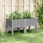 Planter with legs 80x40x42 cm polypropylene light grey