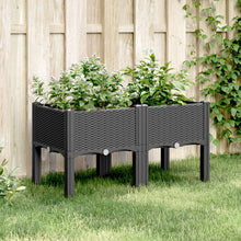 Plantenbak met poten 80x40x42 cm polypropeen zwart