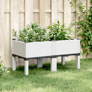 Planter with legs 80x40x42 cm polypropylene white