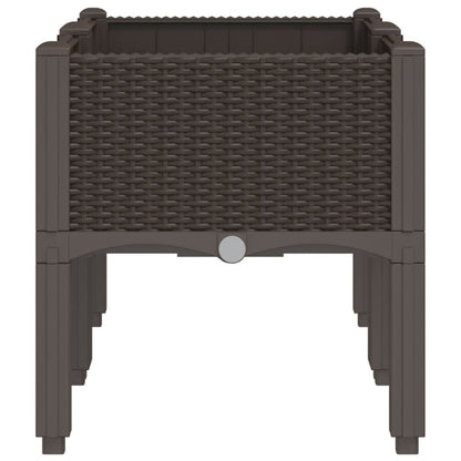 Plantenbak met poten 80x40x42 cm polypropeen bruin