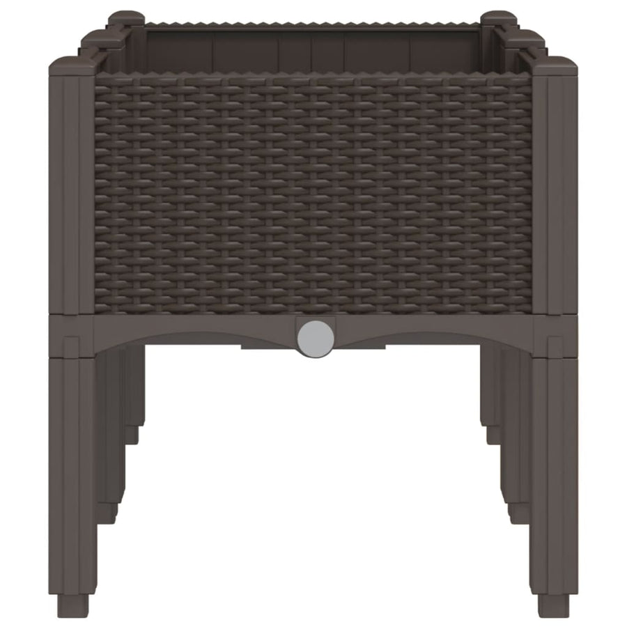 Plantenbak met poten 80x40x42 cm polypropeen bruin