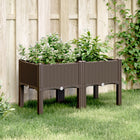 Planter with legs 80x40x42 cm polypropylene brown