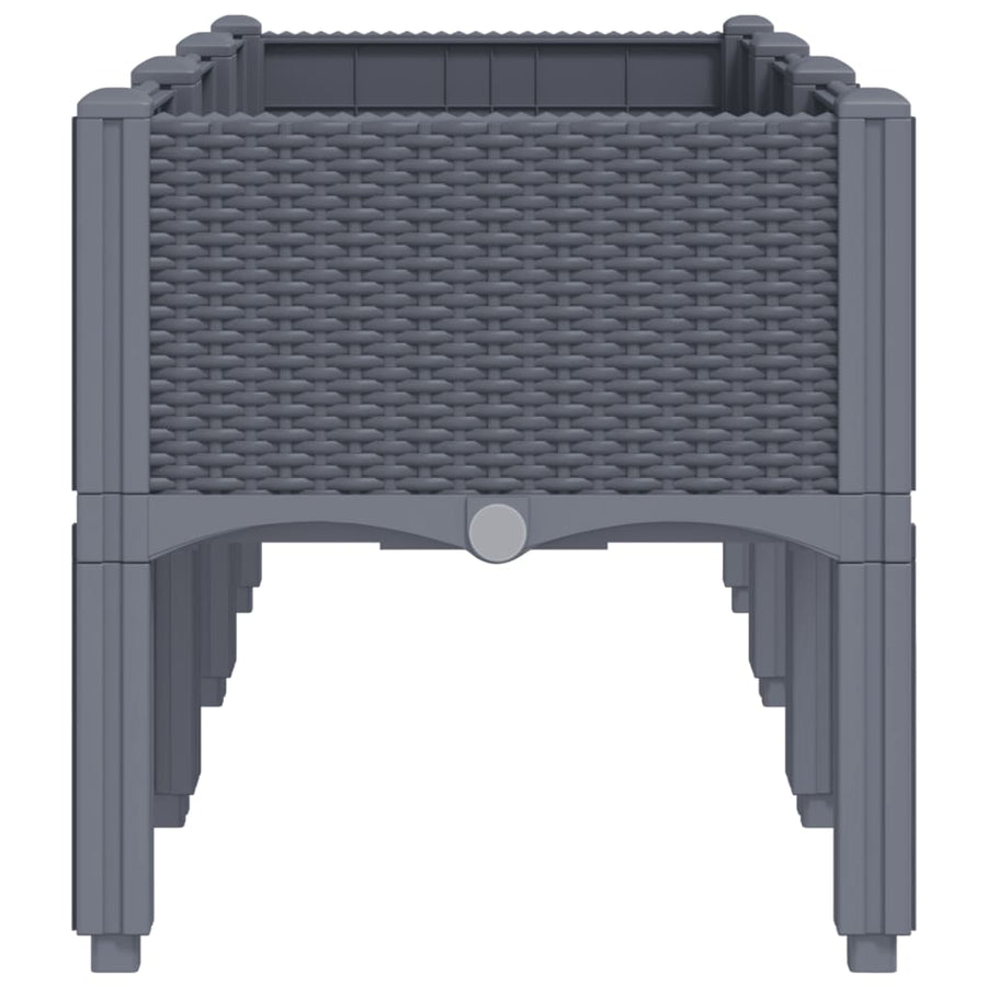 Plantenbak met poten 120x40x42 cm polypropeen grijs