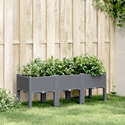 Planter with legs 120x40x42 cm polypropylene blue-grey