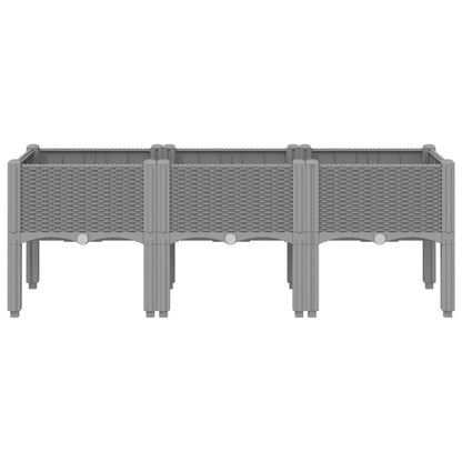 Plantenbak met poten 120x40x42 cm polypropeen lichtgrijs