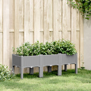 Planter with legs 120x40x42 cm polypropylene light grey