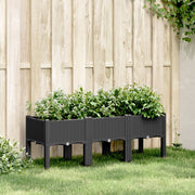 Planter with legs 120x40x42 cm polypropylene black