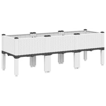 Plantenbak met poten 120x40x42 cm polypropeen wit