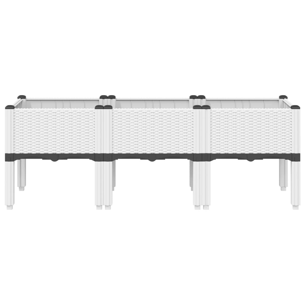 Plantenbak met poten 120x40x42 cm polypropeen wit
