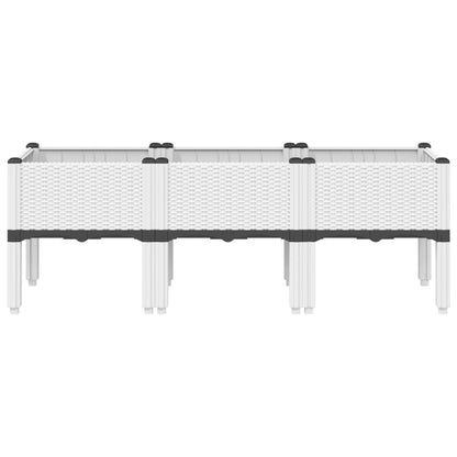 Plantenbak met poten 120x40x42 cm polypropeen wit