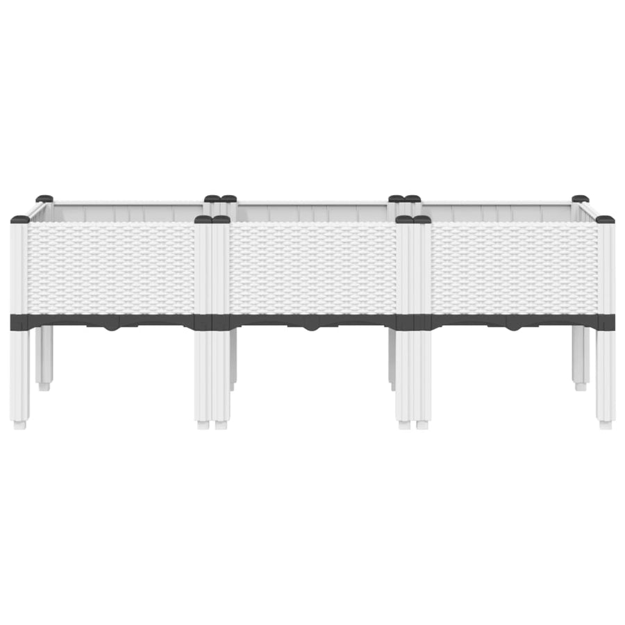 Plantenbak met poten 120x40x42 cm polypropeen wit