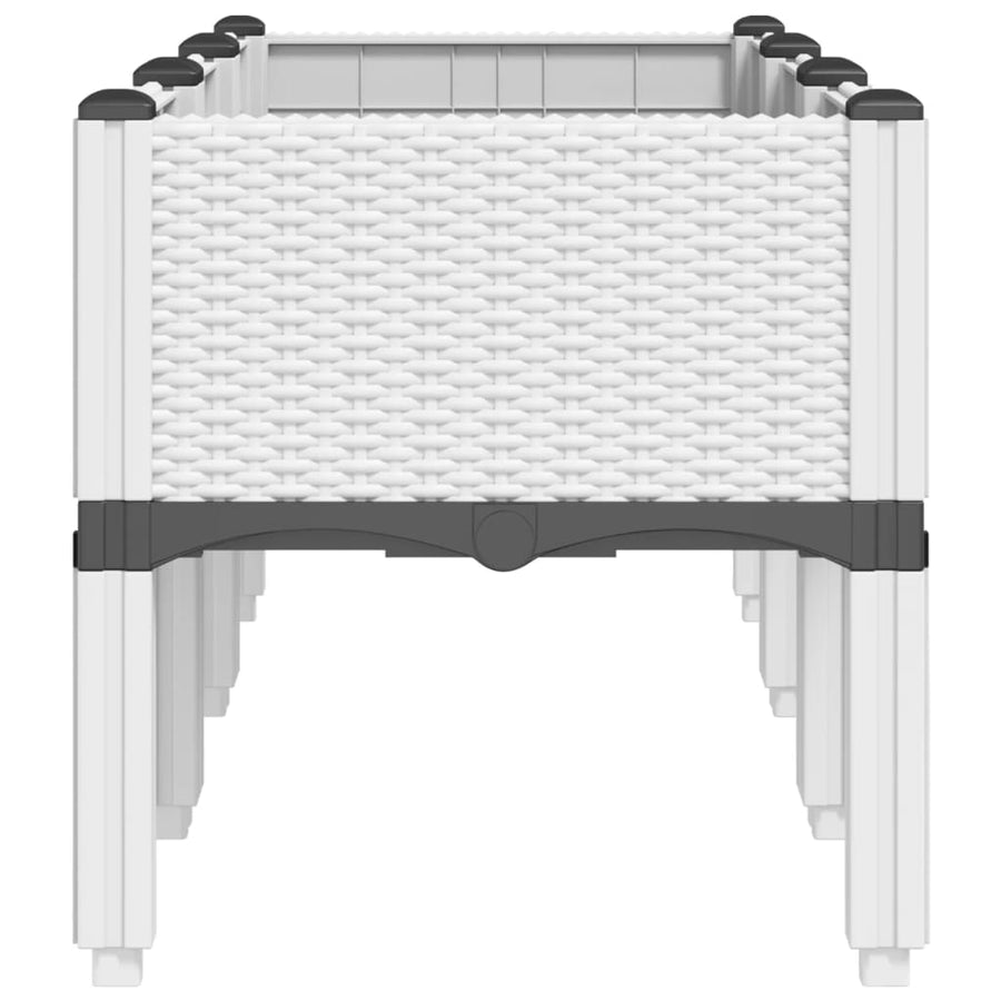Plantenbak met poten 120x40x42 cm polypropeen wit