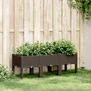 Planter with legs 120x40x42 cm polypropylene brown
