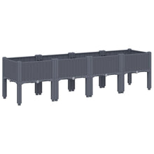 Plantenbak met poten 160x40x42 cm polypropeen grijs