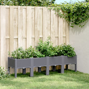 Plantenbak met poten 160x40x42 cm polypropeen blauwgrijs