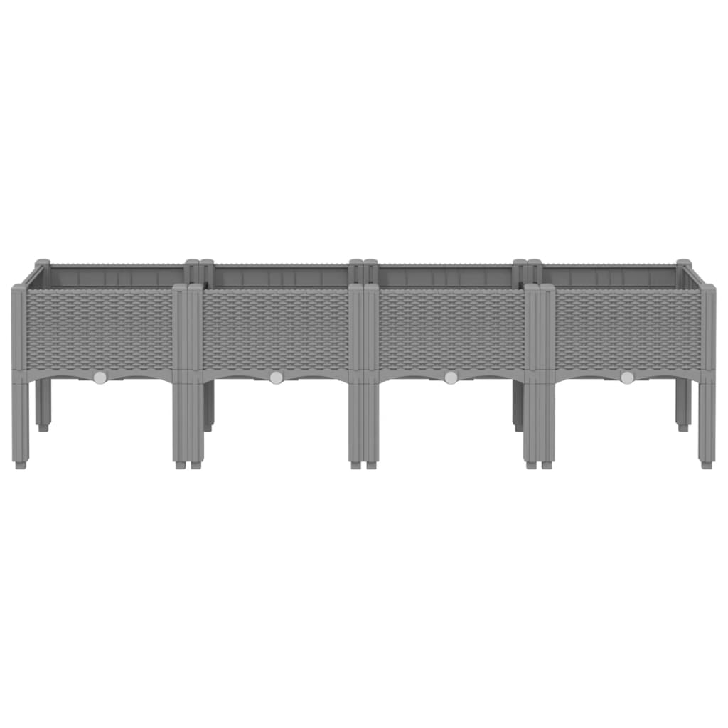 Plantenbak met poten 160x40x42 cm polypropeen lichtgrijs